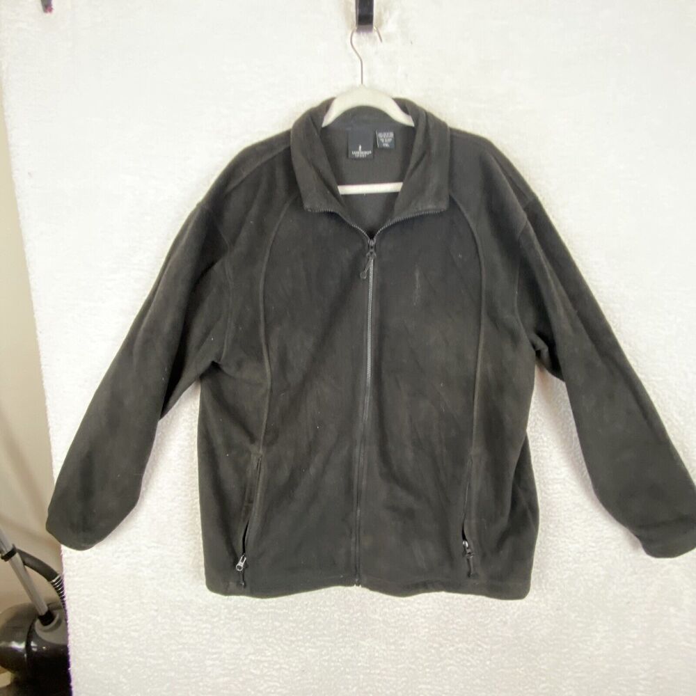 Lanesboro Sport Fleece Jacket Men 2XL Black Full Zipper Lightweight Outdoor Hike